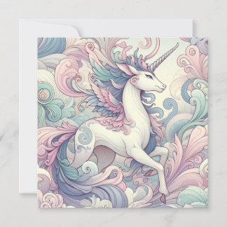 Mystic Elegance: Pastel Kirin Whispers Invitation