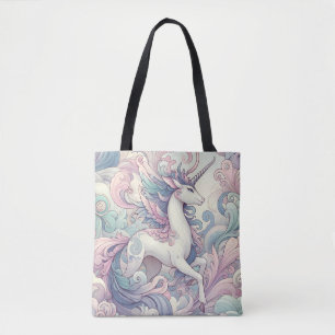 Mystic Elegance: Pastel Kirin Whispers Tote Bag