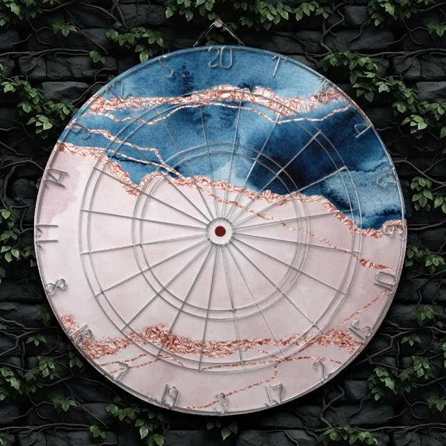 Mystic Elegance | Teal Blue and Rose Gold Agate Dartboard (Creator Uploaded)