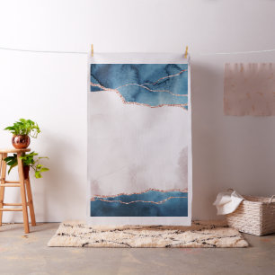 Mystic Elegance   Teal Blush Pink Peach Agate Fabric