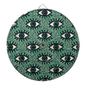 "Mystic Emerald Eyes" - Psychedelic Swirl Seamless Dartboard