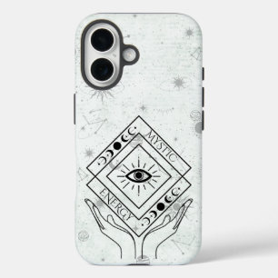 Mystic Energy Minimalist – Esoteric Boho Celestial iPhone 16 Case