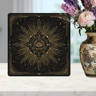 Mystic Eye Celestial Constellations Gold Design Ce Ceramic Tile