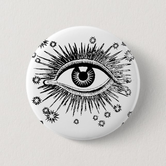 Mystic Eye Sees All 6 Cm Round Badge (Front)