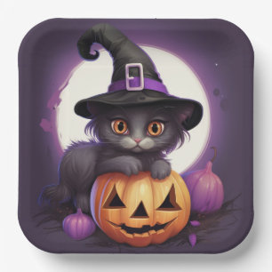 Mystic Feline cardboard plates