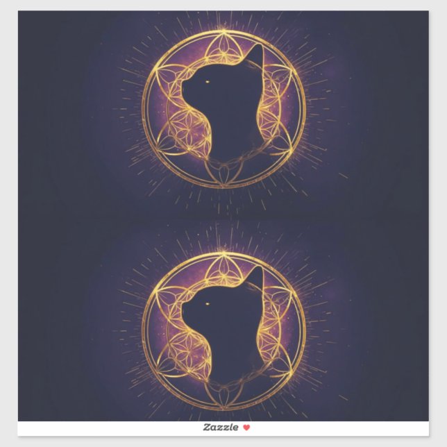 Mystic Feline Within the Sacred Circle (Sheet)