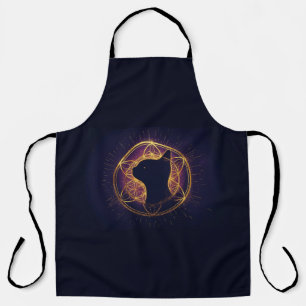 Mystic Feline Within the Sacred Circle Apron