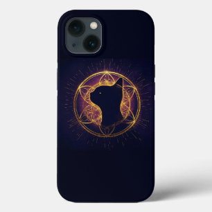 Mystic Feline Within the Sacred Circle iPhone 13 Case