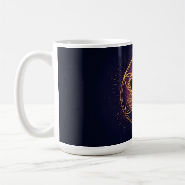 Mystic Feline Within the Sacred Circle Coffee Mug (Left)