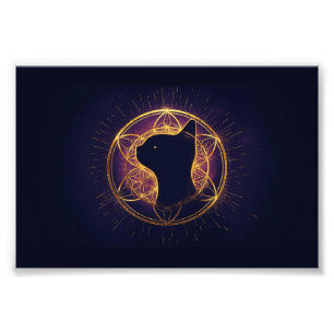 Mystic Feline Within the Sacred Circle Photo Print