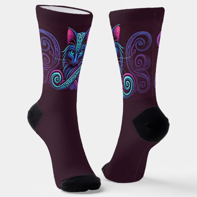 Mystic Fluffy Kitty Socks (Angled)