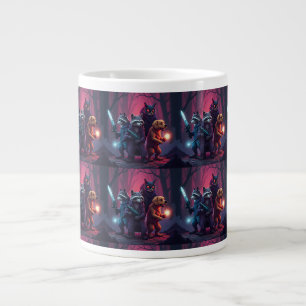 Mystic Forest Animal Warrior Art Large Coffee Mug