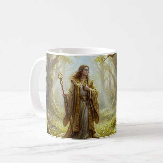 Mystic Forest Mage Fantasy Coffee Mug (Front Left)