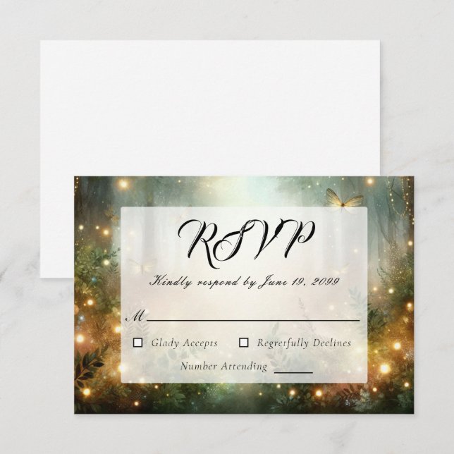 Mystic Forest Meadow Magic RSVP Card (Front/Back)