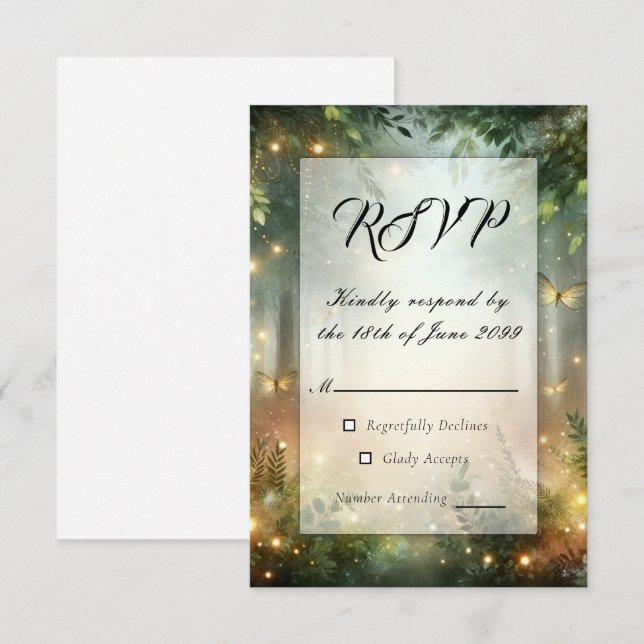 Mystic Forest Meadow Magic  RSVP Card (Front/Back)
