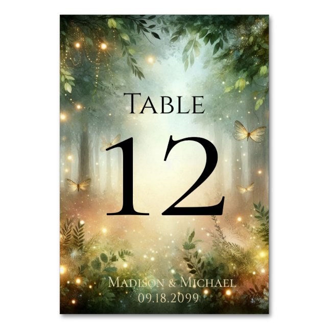 Mystic Forest Meadow Magic Table Number (Front)