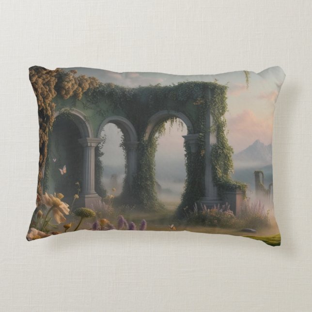 Mystic Forest Throw Pillow (Back)