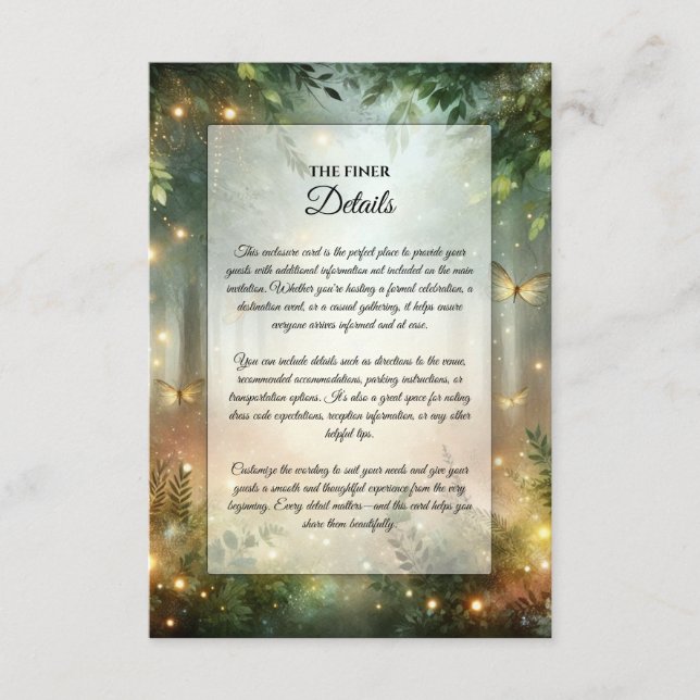 Mystic Forrest Meadow Magic Enclosure Card (Front)