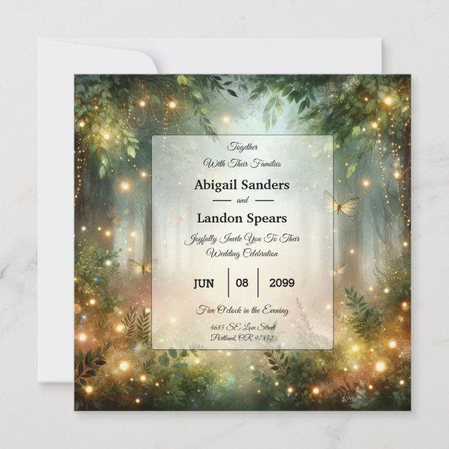 Mystic Forrest Meadow Magic Invitation (Front)