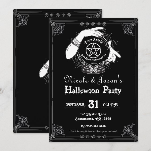 Mystic Fortune Teller Mystical Halloween Party Invitation (Front/Back)