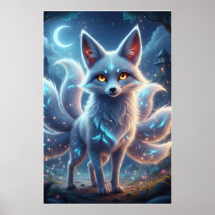 Mystic Fox Spirit – Fantasy Night Poster Art