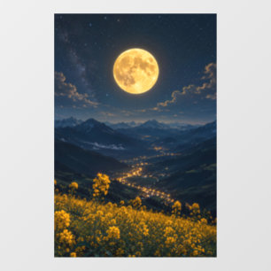 Mystic Full Moon Mountain Valley Window Cling