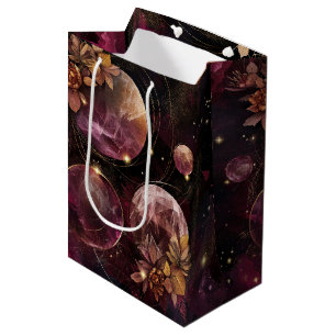 Mystic Galaxy Crystal Planet Purple Space Medium Gift Bag