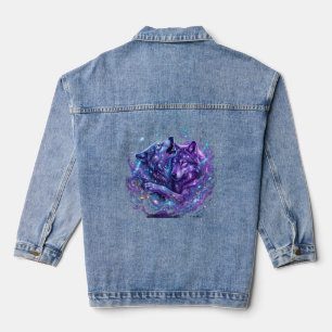 Mystic Galaxy Wolf Hoodie – Blue Cosmic Wolf Art P Denim Jacket