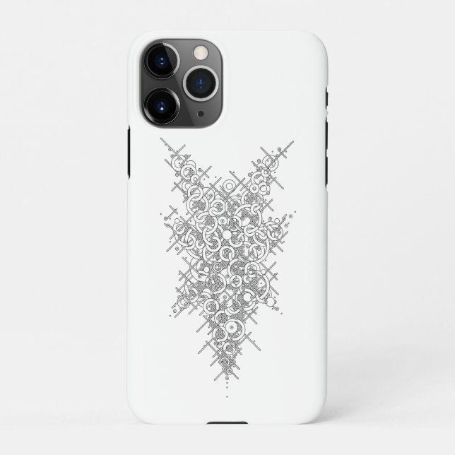 Mystic Geometric Black Ink Phone Case (Back)