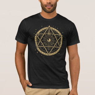 Mystic Geometric Star Compass Design T-Shirt