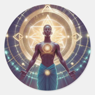 Mystic Geometry – Radiance of the Soul Classic Round Sticker
