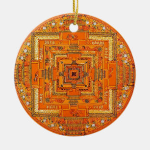 MYSTIC GLOW MANDALA CERAMIC TREE DECORATION