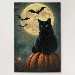 Mystic Glowing Black Cat Puzzle – Halloween Magic 