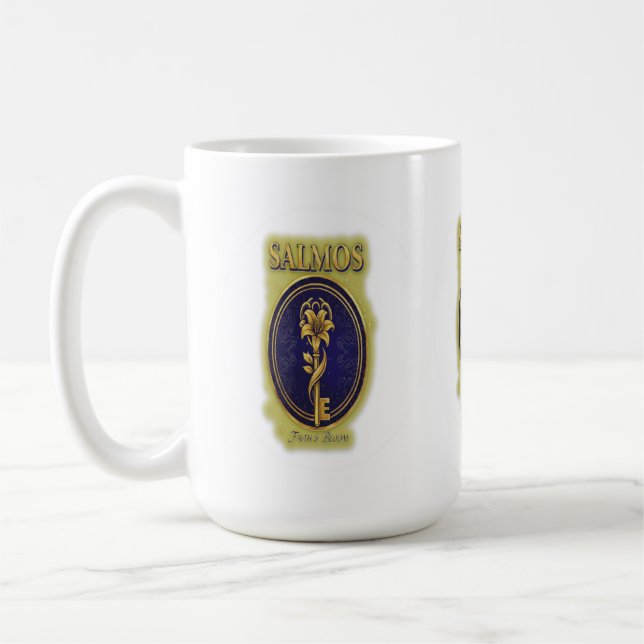 Mystic Golden Key & Bloom: Elegant Logo Design Cof Coffee Mug (Left)
