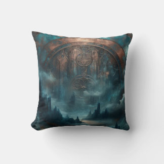 Mystic Gothic Art - Blue Copper Patina Decorative  Cushion