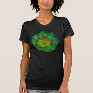 Mystic Green Tulip Ladies T Shirt