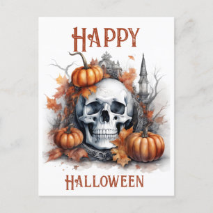 Mystic Halloween Gothic Skull Art - Enchanting  Postcard