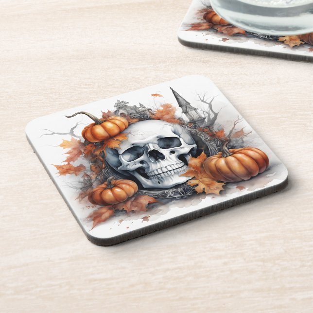 Mystic Halloween Gothic Skull Art  Mystical   Coaster (Left Side)