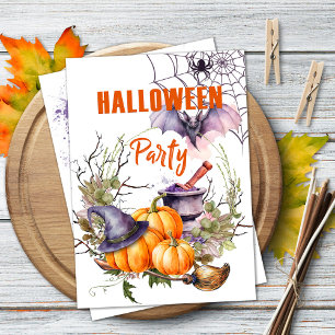 Mystic Halloween Party Invitation with Pumpkins