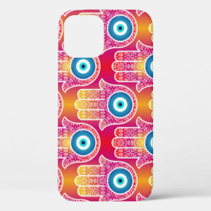 Mystic hamsa: ornate seamless design. iPhone 12 case