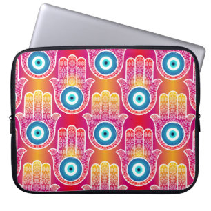 Mystic hamsa: ornate seamless design. laptop sleeve
