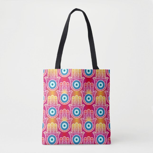 Mystic hamsa: ornate seamless design. tote bag (Front)
