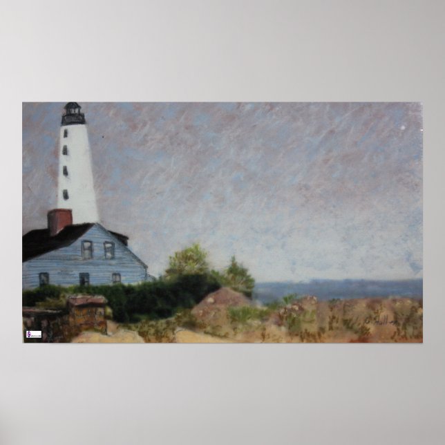 Mystic Harbour Lighthouse Poster Print (Front)