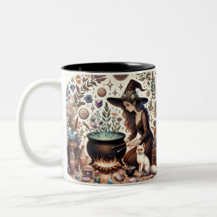 Mystic Herbalist: The Art of Witchcraft and Healin Two-Tone Coffee Mug