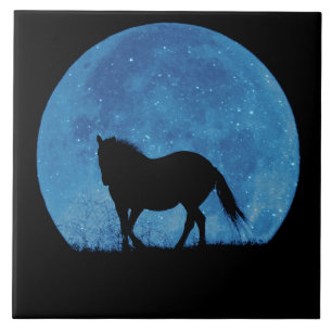 Mystic Horse in Sparkle Moon Ceramic Tile