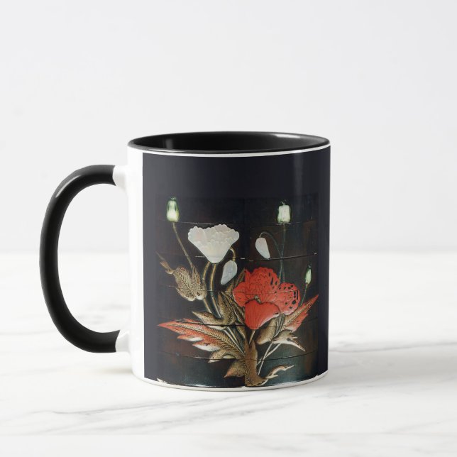 Mystic Japanese Floral Night Art – Elegant Botanic Mug (Left)