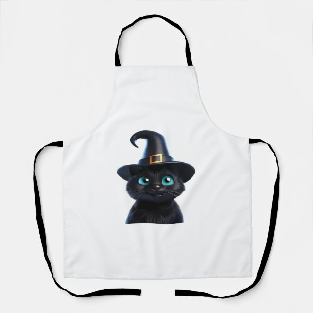 Mystic Kitty – Halloween Cat Classic T-Shirt Apron (Front)
