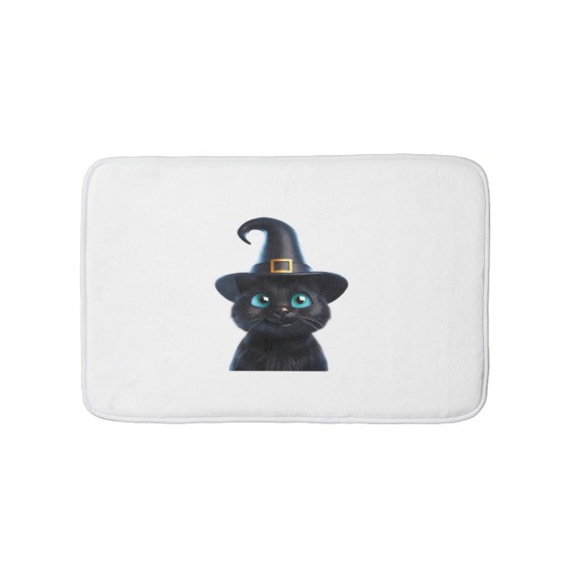 Mystic Kitty – Halloween Cat Classic T-Shirt Bath Mat (Front)