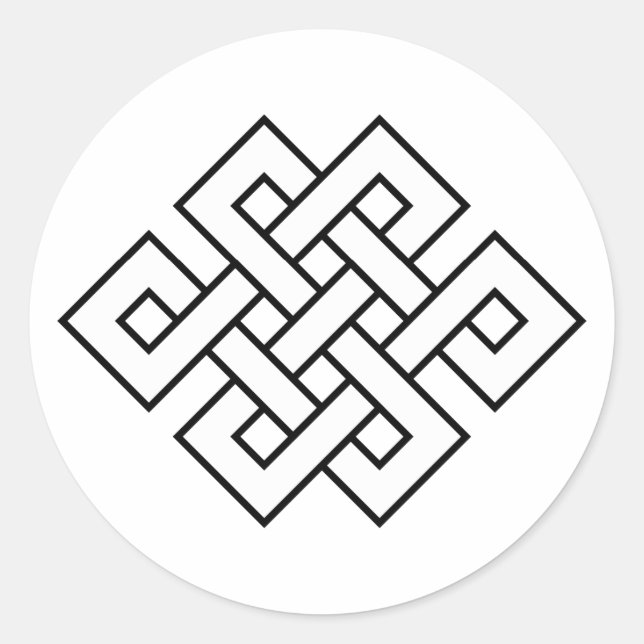 Mystic Knot - B&W 1 Classic Round Sticker (Front)