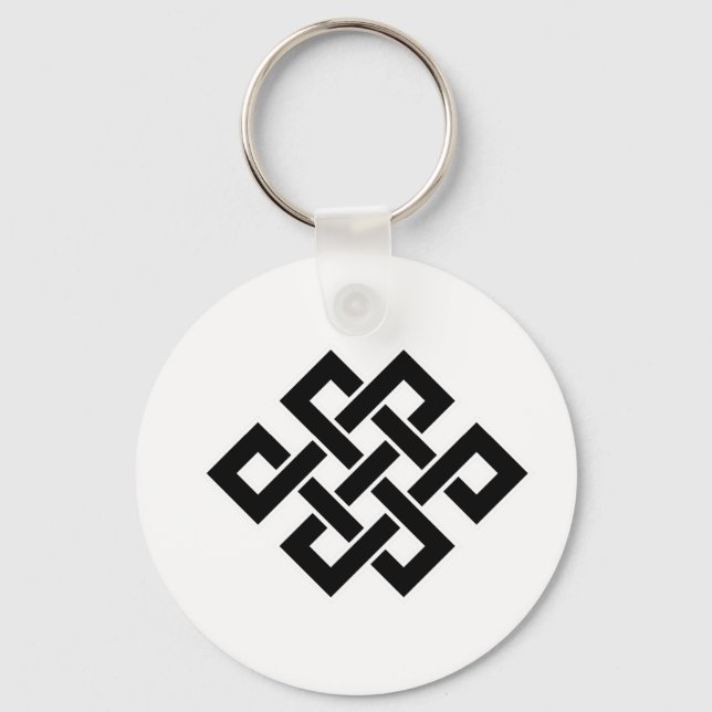 Mystic Knot - B&W 2 Key Ring (Front)